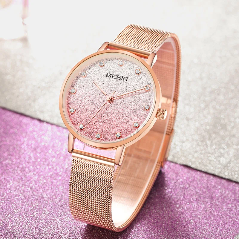 Light Luxury Girl Fashion Crystal Stainless Steel Analog Quartz Wrist Watch Bracelet 2020 New Women Metal Strap Wristwatch Clock | Наручные