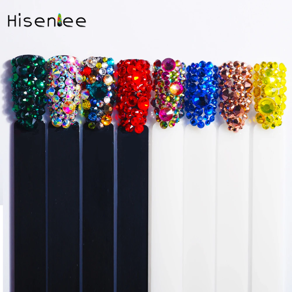 Hisenlee 1000 шт. SS4 SS30 разные размеры Кристальные Стразы 15 цветов для дизайна ногтей