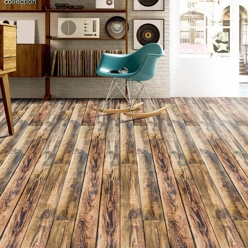 

Newest Brand New 20x50cm 3D Floor Stickers Adhesive Tile Art Floor Wall Decal Sticker DIY Kitchen Bathroom Decor PVC stickers