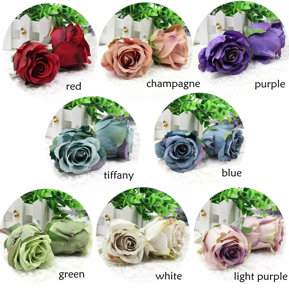 5 шт./лот, 7 см, шелковые искусственные цветы, розы для дома, сада ...