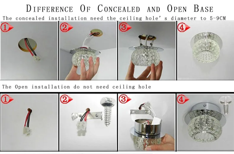 Simples e Moderno Conduziu a Lâmpada do Teto Luzes do Corredor para Iluminação Luz de Teto Quadrado Cristal Criativo Decorativa Embutida Lâmpada Led 8 Luzes de teto