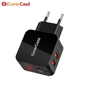 

Universal LED Display 2 USB Charger for Huawei P20 Pro P10 Plus P8 P9 Lite nova EU Plug Wall Adapter Smart Fast Charging 5V 2A
