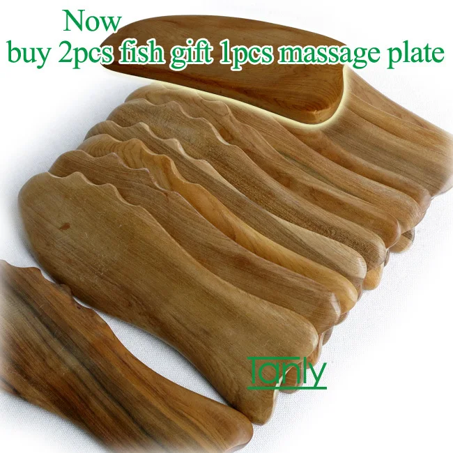 Gift 1pcs massage plate! Wholesale scented wood massage guasha kit