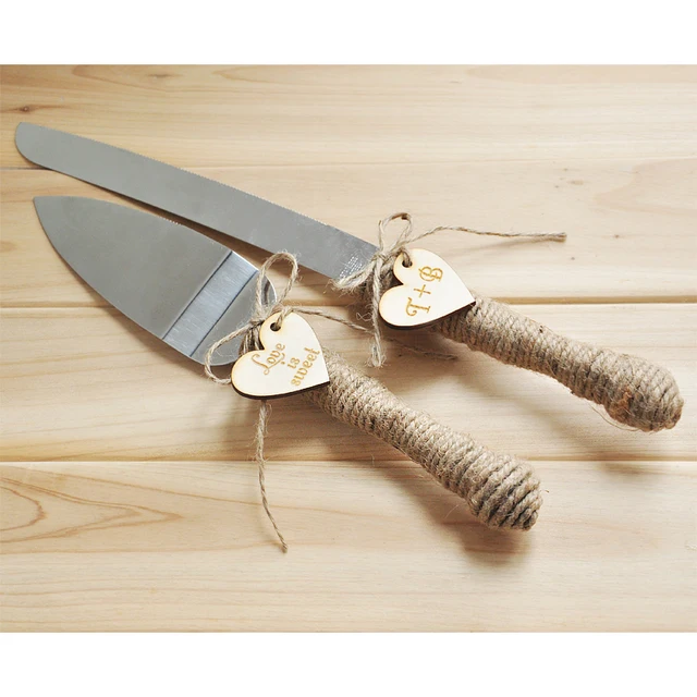 Personalized Rustic Wedding Cake Server And Knife Customized Serving Set Custom Personalized Rustic Wedding Cake Server And Knife Customized Serving Set Custom