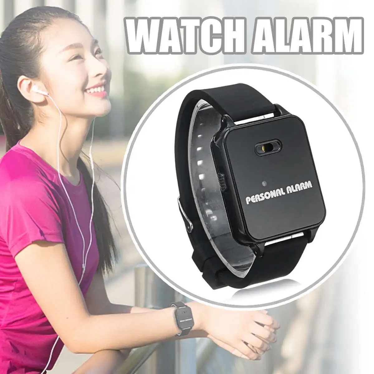 

120DB Self Security Protection Personal Alarm Watch Running Rescuer Outdoor Women Anti-wolf Kids Elder Anti-lost Device Alarm