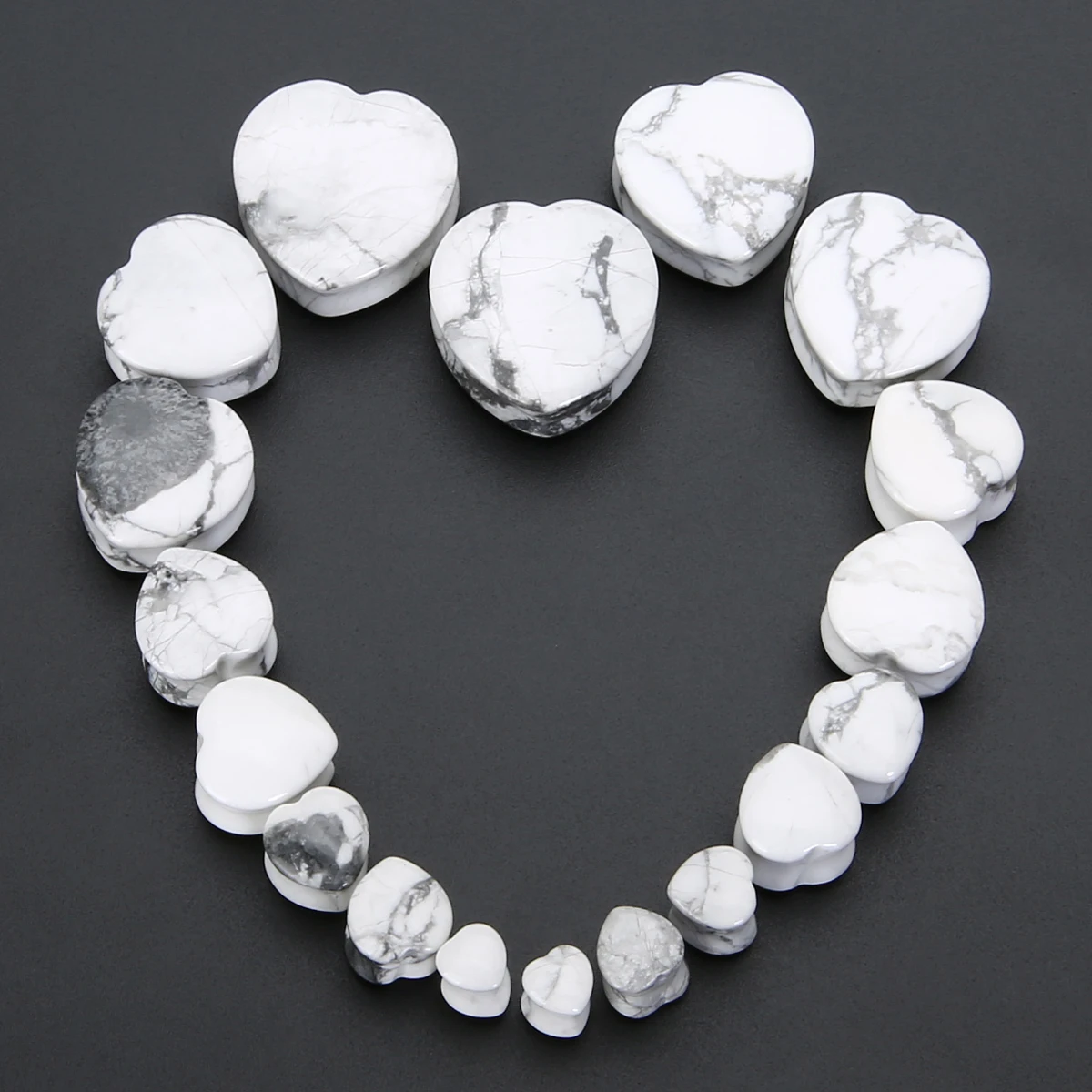1 Pair Shellhard Heart Shaped Stone Ear Plug Fashion Flesh Tunnel Ear Expander Stretcher For Women Femme Jewelry