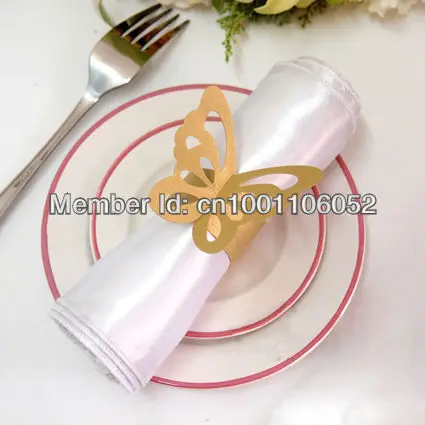Free Shipping 50pcs High Quality Gold Paper Erfly Napkin Rings Free Shipping 50pcs High Quality Gold Paper Erfly Napkin Rings Wedding Bridal Shower Holder