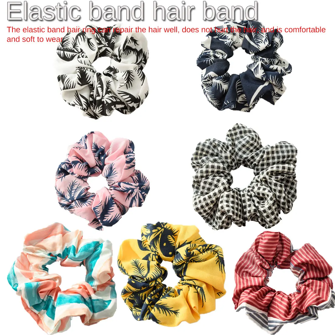 Women's Fashion hair band female striped wild color large intestine ring elastic band hair ring hair rope multi colored headband Women's Fashion hair band female striped wild color large intestine ring elastic band hair ring hair rope multi colored headband