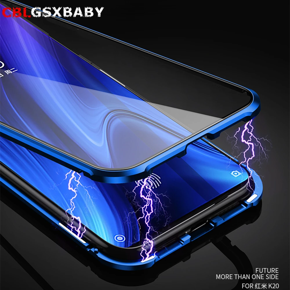 Magnetic Adsorption Metal Phone Case For Xiaomi 9 9se Redmi K20 Note 7 Pro CC9 A2 6X 9T Double sided Tempered Glass Magnet Cover | Мобильные