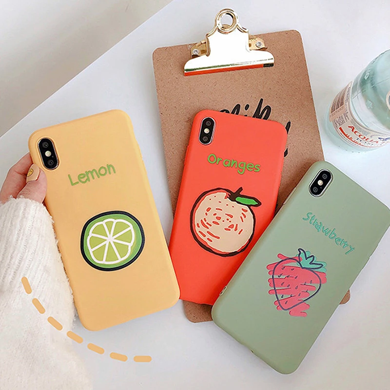 

Summer Fruits Cute Avocado Peach Phone Case For iPhone XS Max XR X 6 7 8 Plus Fruits Soft Silicone Rubber Case Cover Fundas