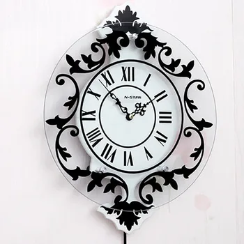 

Swing Wall Clock Modern Design Clock Silent Creative Wall Clocks Quartz Shabby Chic Hidden Safe Chicago Blackhawks 3DBH19V