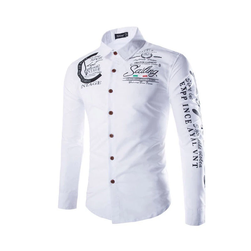 Tanie ZOGAA męskie ubranie koszule z długim rękawem Slim Fit garnitur casual Men wełniany garnitur dla mężczyzn koszula z nadrukiem mężczyzn odzież 2018