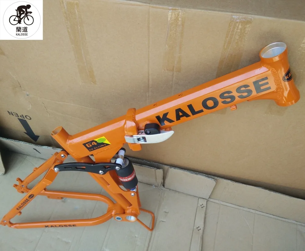 Flash Deal Kalosse Full suspension  aluminum alloy bicycle frame   26*17 inch folding   mountain bike frame 14