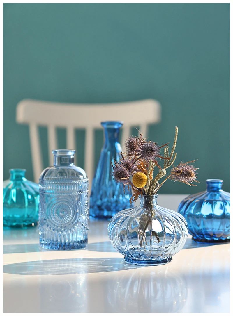 Мини-стеклянная ваза, украшение дома, Настольная цветная стеклянная ваза для цветов, Террариум, гидропонный контейнер, украшение для дома и сада