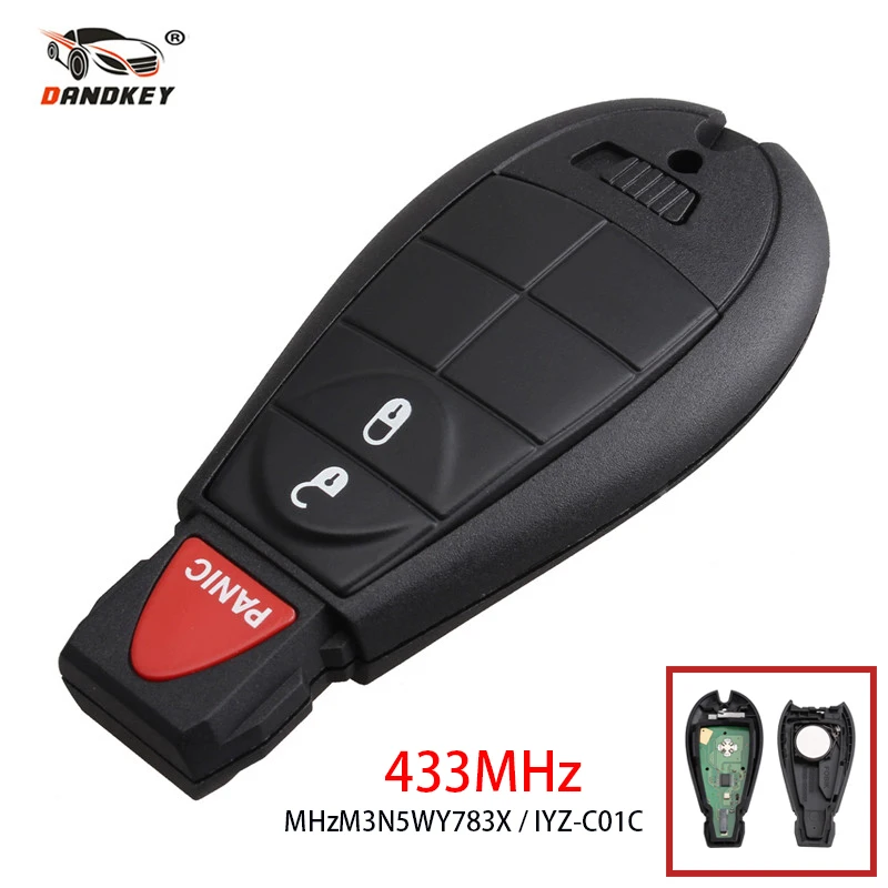 Dandkey умный дистанционный Автомобильный ключ 2 + 1 3 кнопки для Jeep Chrysler Dodge Commander 2008 2009