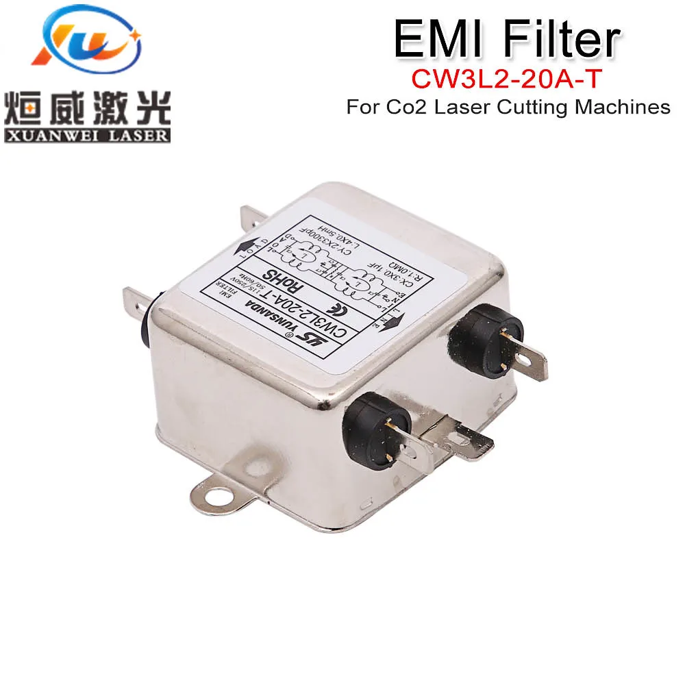 Мощность EMI фильтр CW3L2-20A-T Однофазный AC 115 V/250 V 20A 50/60Hz Профессиональный для Co2