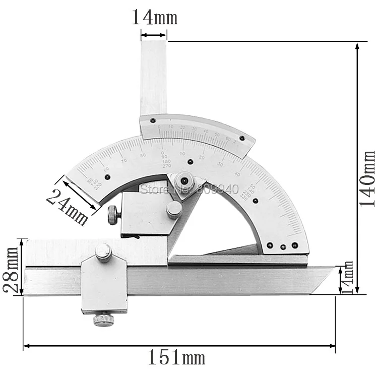 Высокое качество 30 до 320 градусов точность угол измерительный искатель Универсальный конический транспортир инструмент