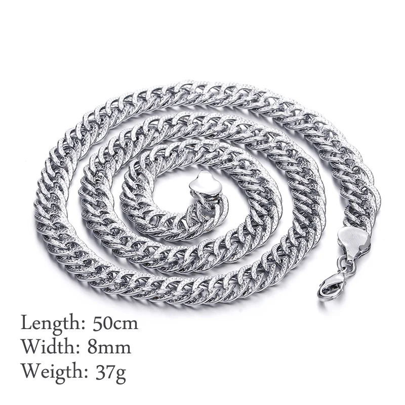 Панк преувеличенное тяжелое металлическое большое ожерелье 8 мм серебряное звено цепи ожерелье женщины мужчины очарование Бохо унисекс ювелирные изделия