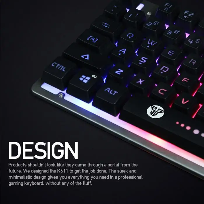 Эргономичная плавающая мембранная игровая клавиатура Проводная водостойкая RGB подсветка для игровой ПК JLRL88