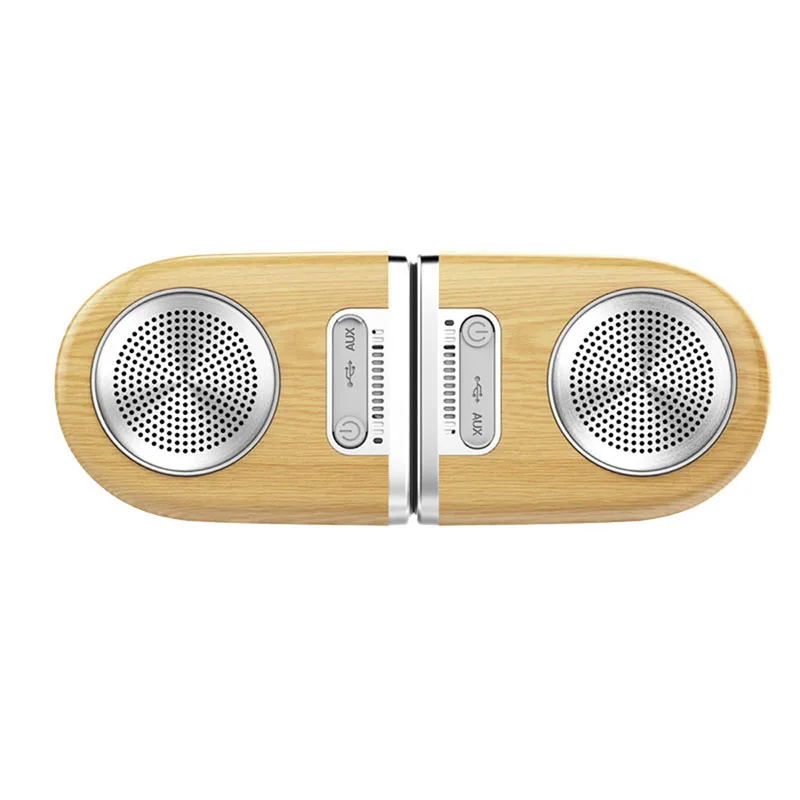 Комбинированный беспроводной Bluetooth динамик деревянный Мини Портативный звук subwof с микрофоном Поддержка Tf карты Aux для Iphone samsung - Цвет: Белый