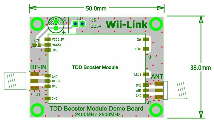 2,4G 2W усилитель мощности усилитель сигнала маршрутизации wifi/Zigbee усилитель сигнала демонстрационная плата