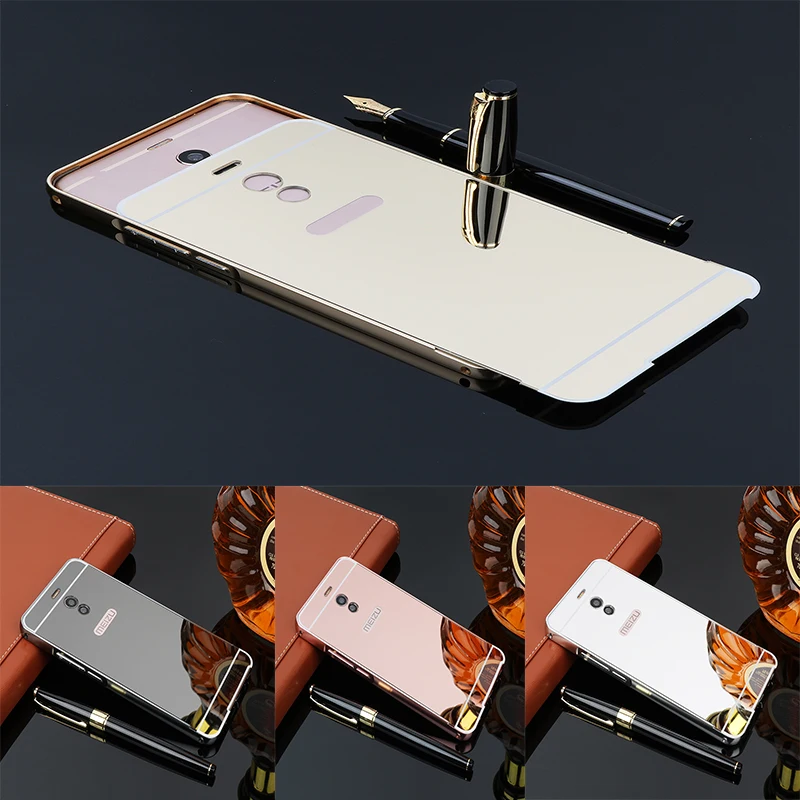 

Fashion Luxury Rose Gold Mirror Cases For Meizu m6 note Alumimum Metal Frame shell Back Cover for Meilan Note 6 5.5inch