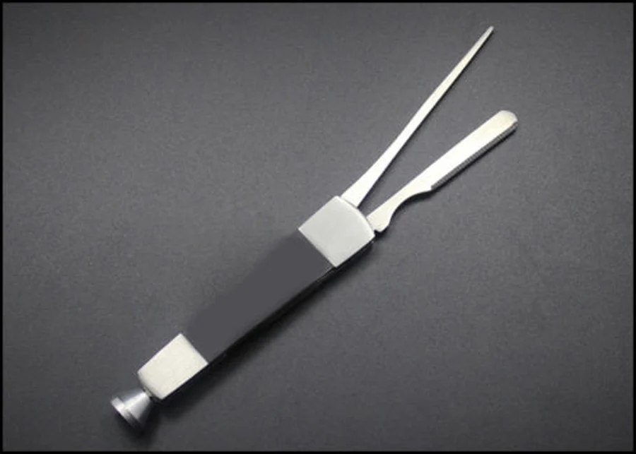 1X Black Wood Stainless Steel Multifunction Smoking Pipe Cleaning Tool