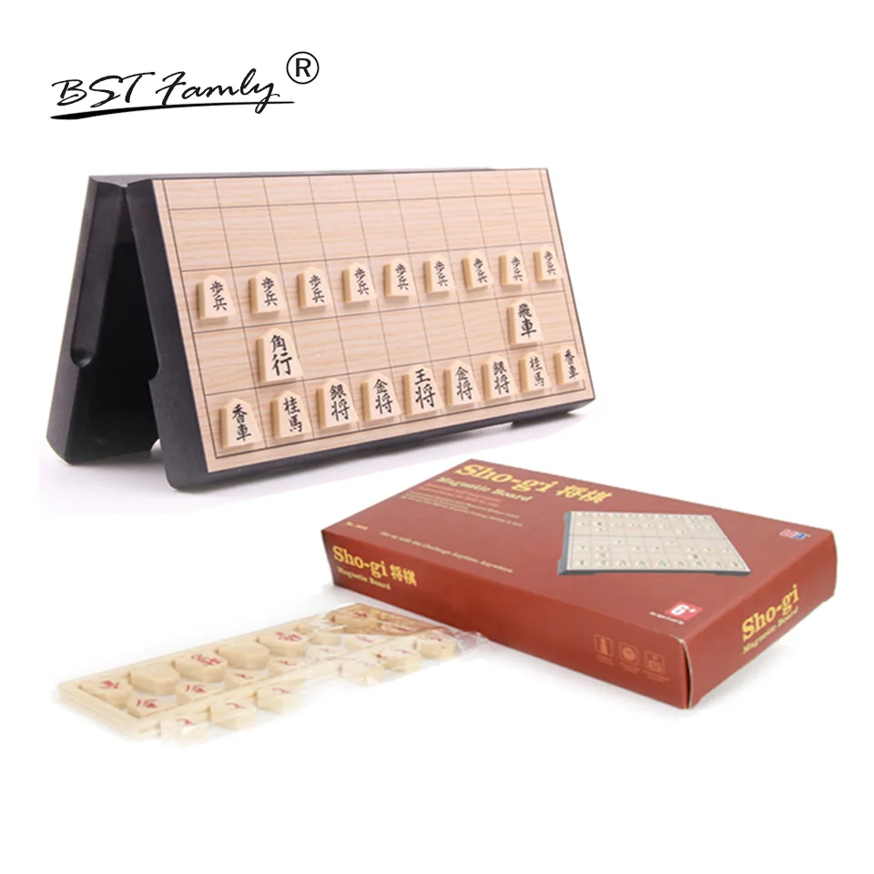 

BSTFAMLY Japan Shogi 25*25*2cm Magnetic Folding International Checker Folding Japanese Sho-gi Chess Table Game Children Gift J01