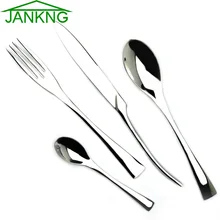 JANKNG 24 Pcs/Lot Steak Knife Fork Dinner Silverware Set Western Food Stainless Steel Cutlery Tableware Dinnerware Set for 6