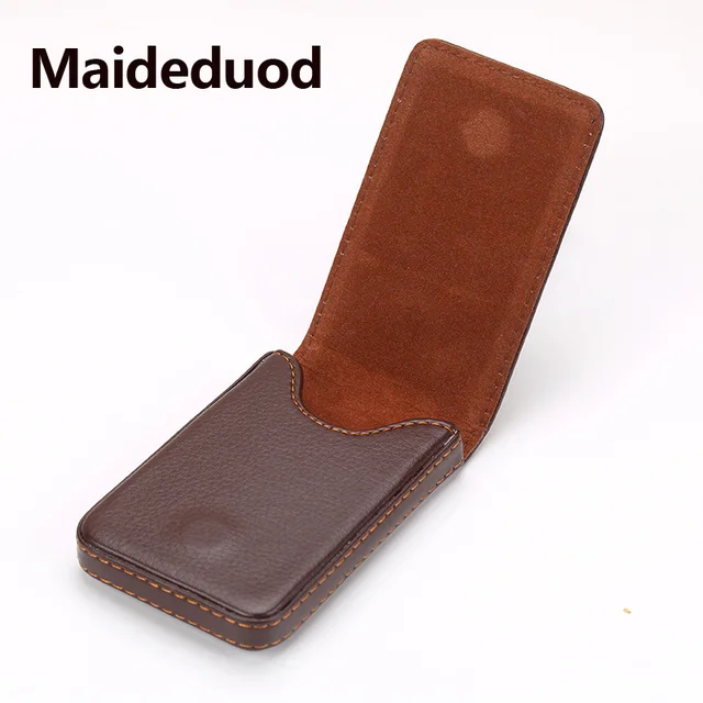 Maideduod 새로운 Pu 가죽 남성용 명함 홀더 휴대용 ID 카드 케이스 여성용 금속 신용 카드 홀더 블랙 커피