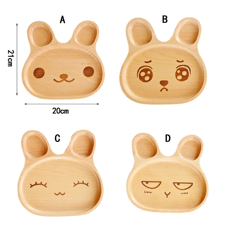 Кролик деревянные тарелки набор Дети милый лоток ручной работы суши закуски посуда с изображениями фруктов посуда кухонные аксессуары