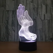 Руки и ноги модель светодиодный 3d светильник 7 цветов Изменение ночник акрил Оптические иллюзии Abajur настольная лампа для домашнего декора прямая поставка