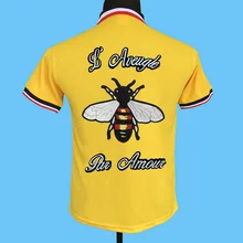 Бренд seestern новые мужские рубашки поло трикотажные окрашенные Воротник сзади аппликация вышивка, blind love bee Модные топы