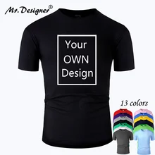 Camiseta personalizada DIY para hombres y mujeres, camiseta de algodón con tu propio logotipo, camisetas casuales de manga corta, camisetas de 13 colores