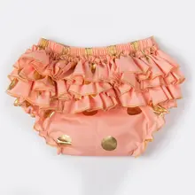 Organic Bloomers Gold Glitter Polka Dot diaper cover ruffle bum bloomers Birthday Girl photo prop