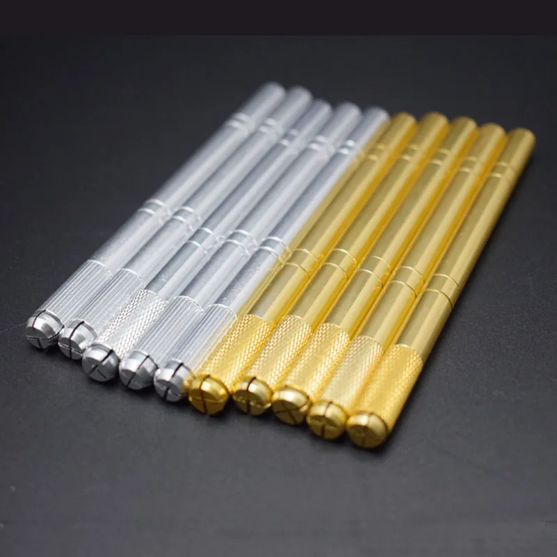 

Gold/Sliver Permanent Manual Makeup Eyebrow Lips Pen With 1Pcs Blade