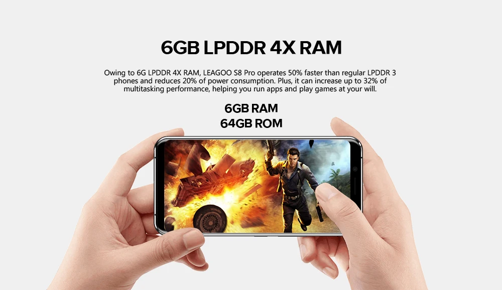 LEAGOO S8 Pro смартфон 5,9" FHD+ ips 2160*1080 6 ГБ+ 64 ГБ Android 7,0 MT6757CD Восьмиядерный двойной задний камеры 4G мобильный телефон