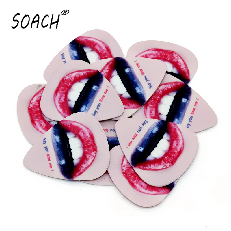 

SOACH 50pcs 0.71mm Cartoon two side earrings pick DIY design guitar accessries pick guitar picks guitar plectrrum