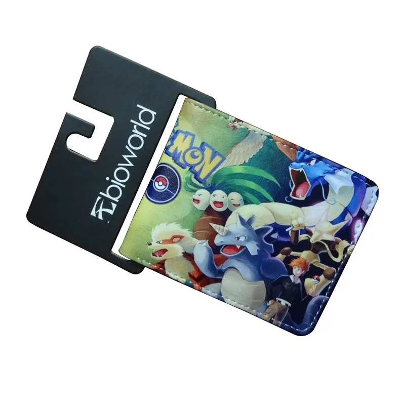 Мультяшный кошелек с покемонами carteira Карманный Monster кожаный кошелек Kawaii Мультфильм Аниме доллар сумки подарок для мужчин сложенные Короткие Кошельки - Цвет: Лаванда