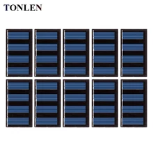 TONLEN 10PCS 2V 60mA Solar Panel Solar Cell Polycrystalline Silicon Epoxy Photovoltaic Cell DIY Solar Battery Charger Sun Cell