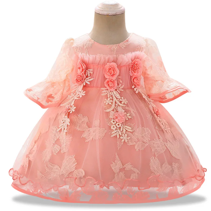 

Baby Girl Wedding Flower Girl Kids Dresses for Toddler Girl Birthday Party Applique Lace Princess Dress Children Clothing
