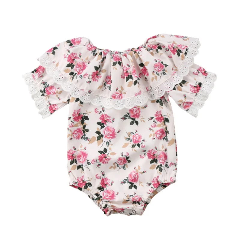 Newborn Kids Baby Girl Princess Floral Romper Bodysuit Jumpsuit Outfits Clothes