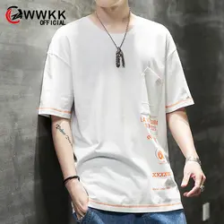 Лето 2019, Harajuku, 100% хлопок, летняя свободная Мужская модная футболка с круглым вырезом, повседневная крутая футболка с коротким рукавом
