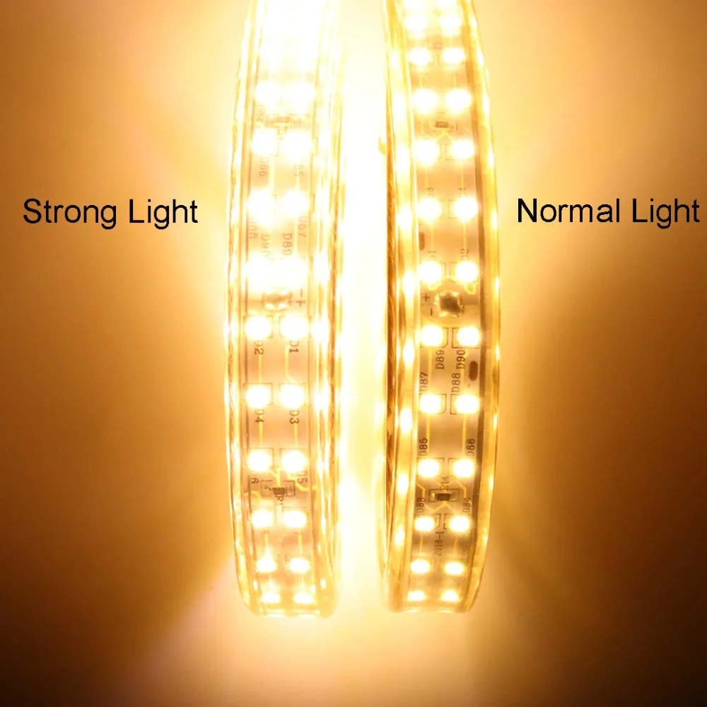 Супер сильный светильник, двухрядный светодиодный светильник 180 s/m SMD 2835, светодиодный светильник IP67, водонепроницаемый, 220 В, 1 м, 2 м, 3 м, 5 м, 10 м, Диодная лента IL
