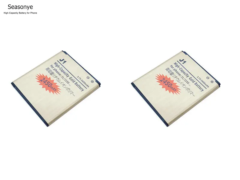 Seasonye 2X 2450mAh EB-BJ100BBE EB-BJ100CBE Gold Replacement Battery For Samsung Galaxy J1 (2015) J100 J100F J100H J100FN J100M | Мобильные