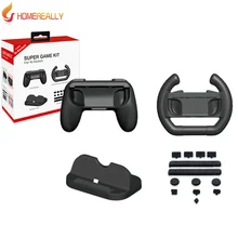 HOMEREALLY ABS игровой комплект черная зарядная док-станция контроллер ручка резиновая вилка контроллер колесо для nintendo переключатель n-переключатель консоли