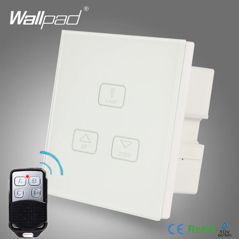 Remote Dimming Control Switch Wallpad Modern White Glass LED Light Wirelss Remote 3 Gang 2 Way