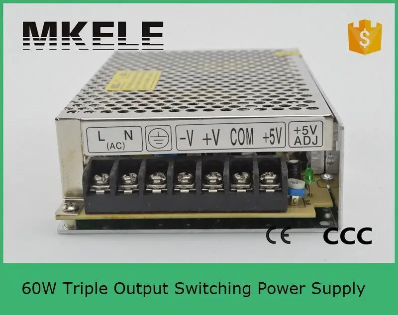 

Retail T-60B 5V12V -12V Aluminum Led Driver 3 Modes Triple Switching Power Supply Converter Power Adapter