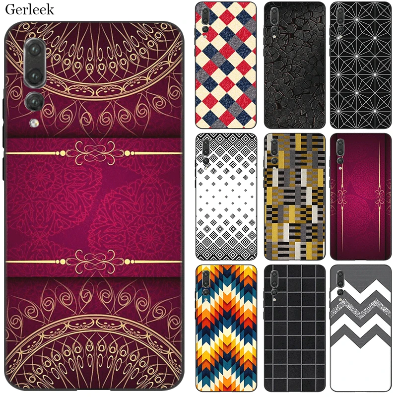 Silicone Phone Case For Huawei P30 P20 P10 P8 P9 Lite Pro P Smart Cover Striped Wallpaper Bag Shell | Мобильные телефоны и