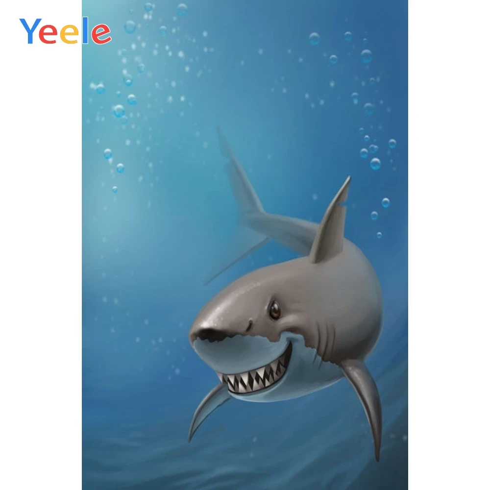 

Yeele Vinyl Underwater Shark Sea Children Birthday Party Photograph Backdrop Girl Princess Photocall Background Photo Studio